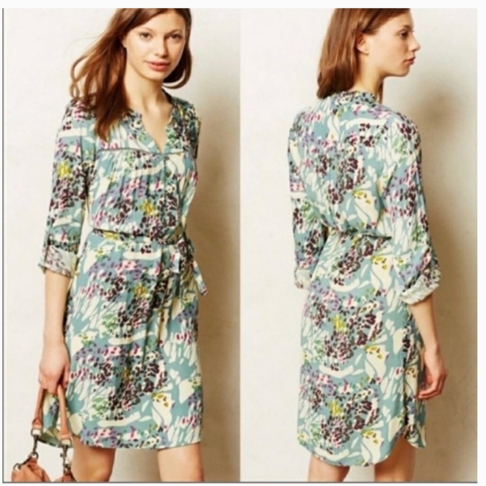 ANTHROPOLOGIE DOLAN LEFT COAST GREY MOTIF WANDERLUST WOMEN'S SIZE SMALL EUC